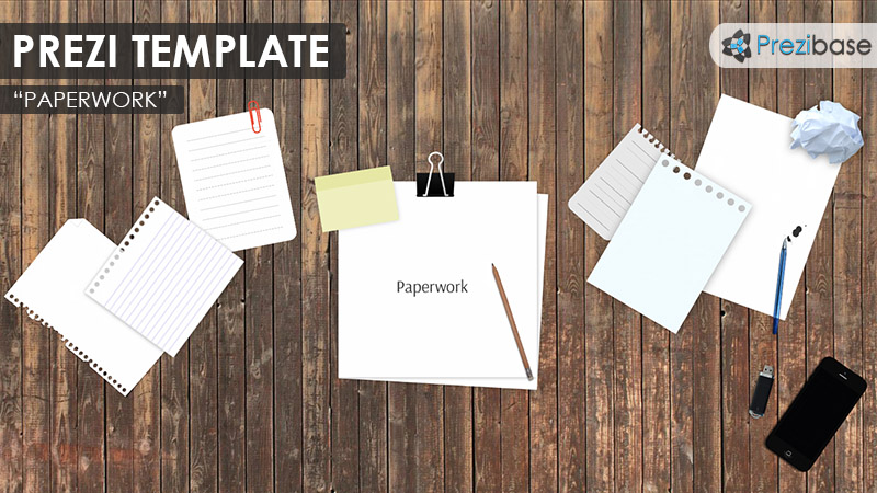 wood desk paperwork office real prezi template
