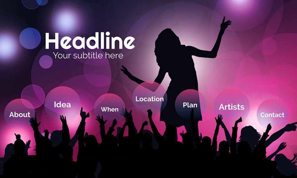 Dance and Party disco club prezi next presentation template