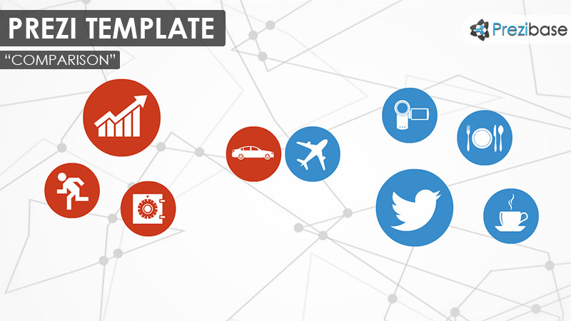 compare versus prezi template comparison comparative versus blue red prezi template infographic