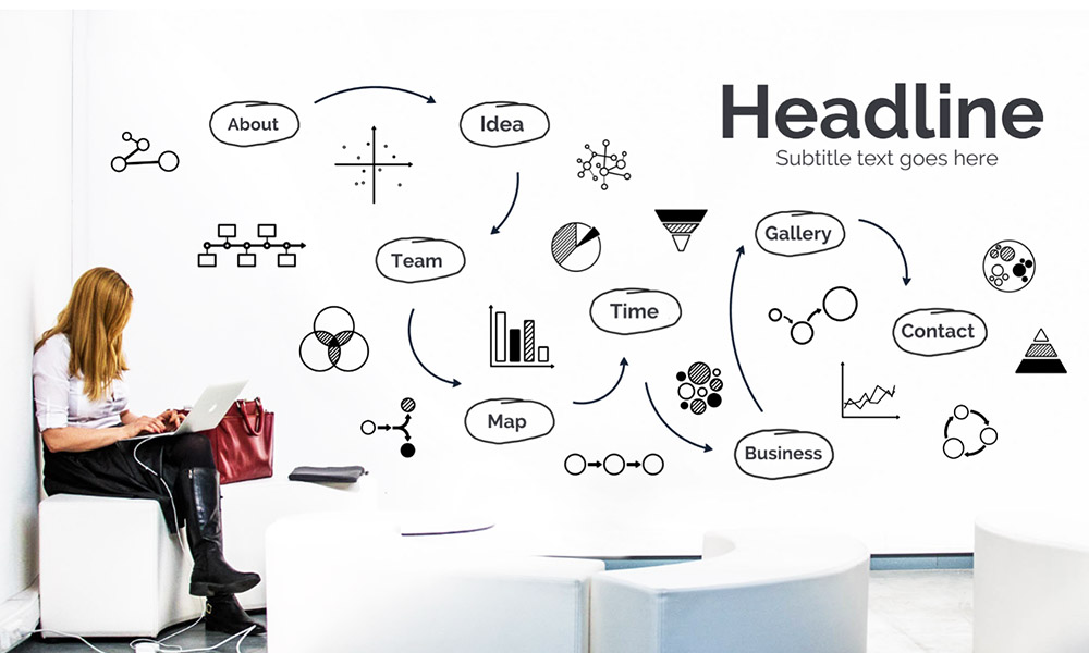 remote work startup business pitch businesswoman prezi presentation template