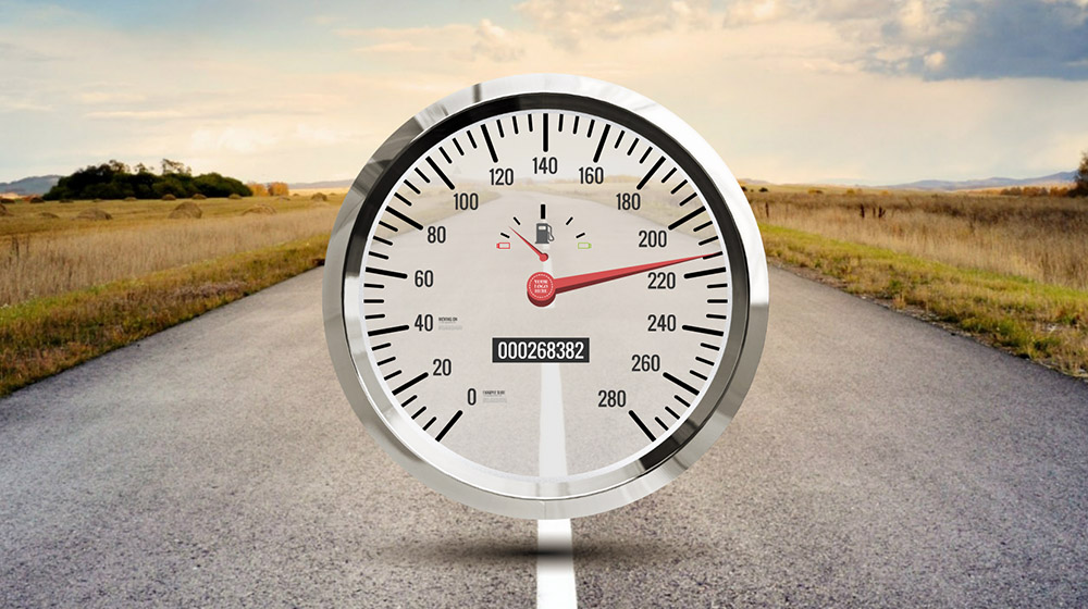 Creative Speedometer 3D Car driving road Prezi presentation template