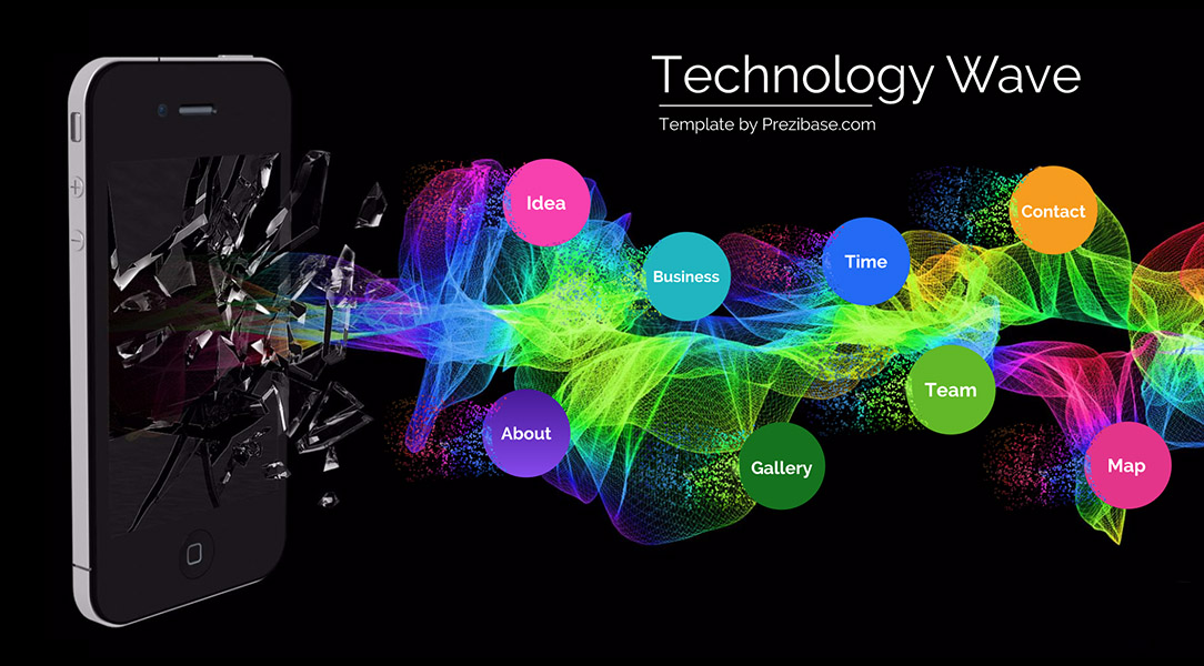 Creative technology mobile apps prezi next presentation template
