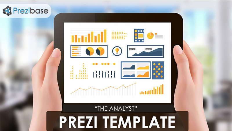 analytics prezi template holding ipad