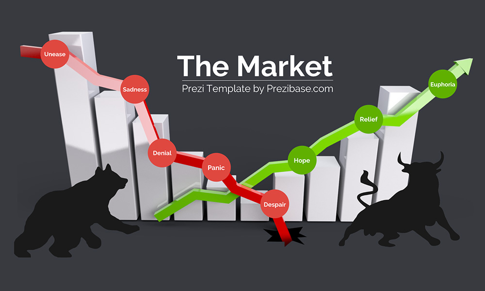 The stock market bull bear prezi next presentation template