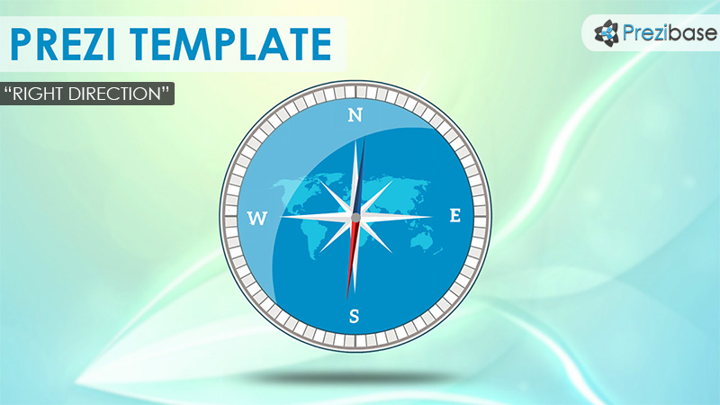 the right direction compass animated prezi template