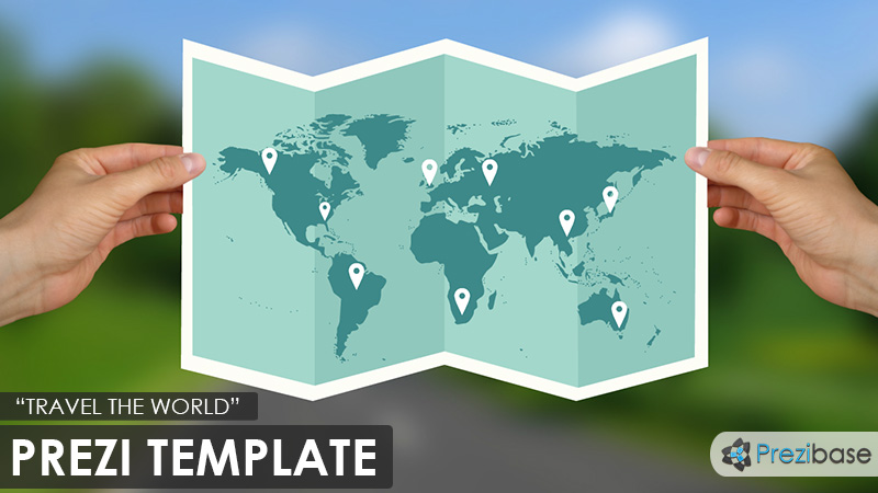 travel the world fly map vacation prezi template