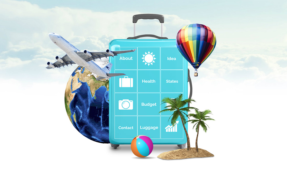 3D travel vacation and holiday plans with tourism presentation prezi template