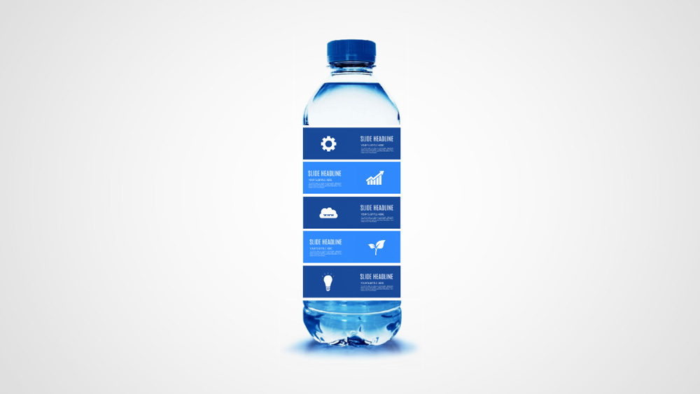 water bottle creative tiles infographic prezi template for presentations