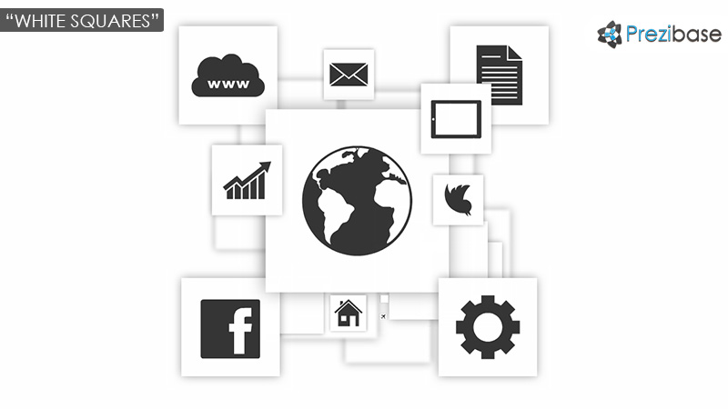 white squares light squares simple prezi template