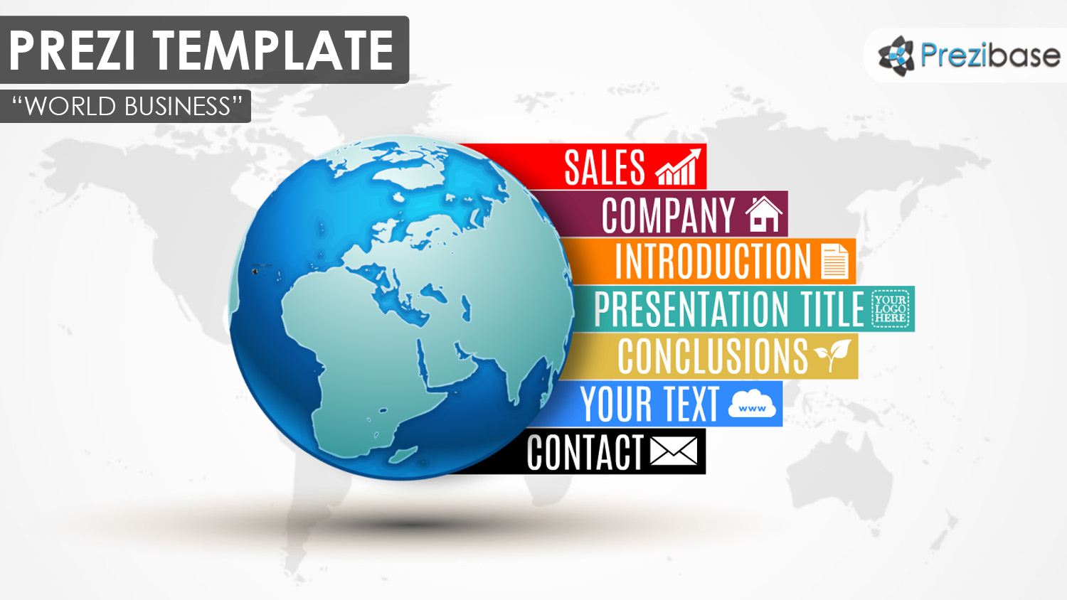 globe 3d world map business prezi template colorful World 3D business colorful creative map prezi template