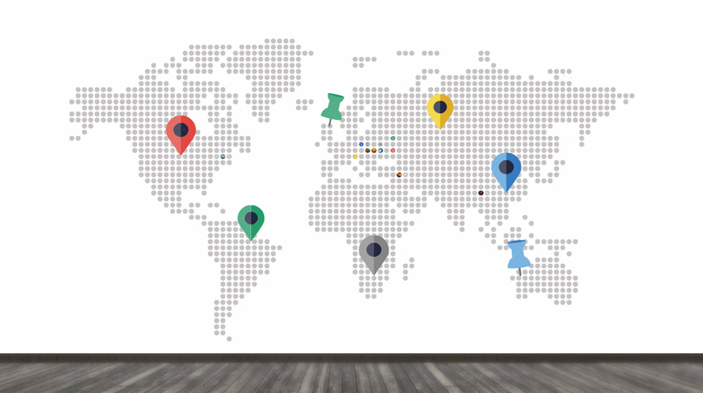 Dotted World map for business presentation prezi template