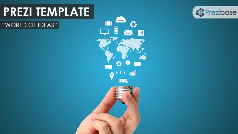world of ideas light bulb creative prezi template