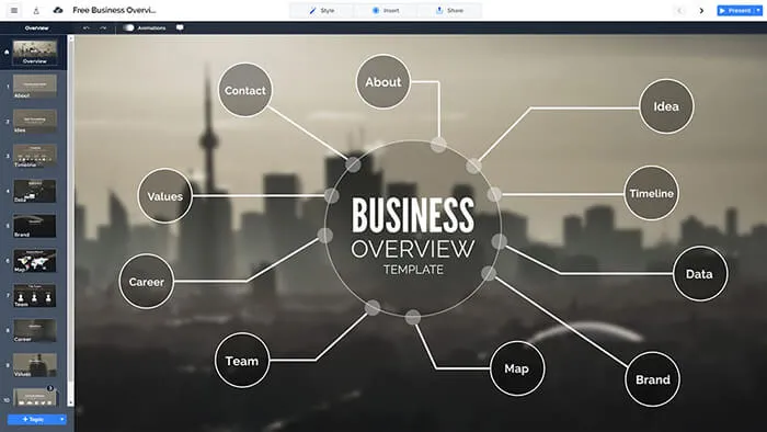 company overview free prezi presentation template