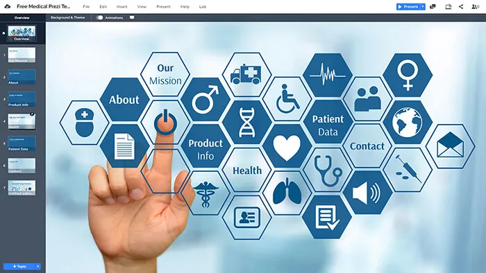 medical technology related free prezi presentation template