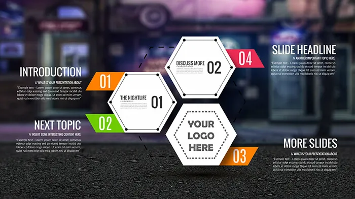free urban style infographic night street city presentation