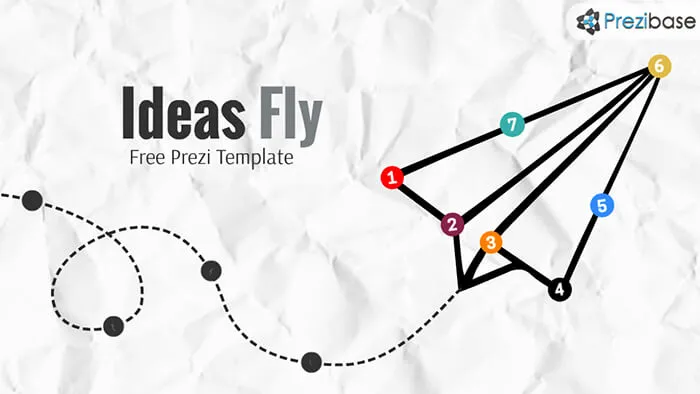 paper airplace free prezi presentation template