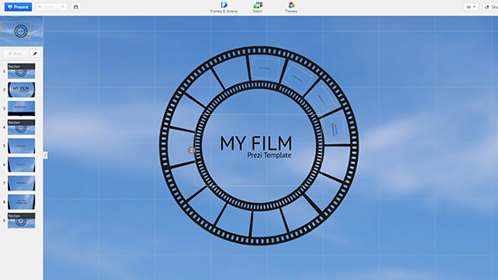 film strip tape prezi templates