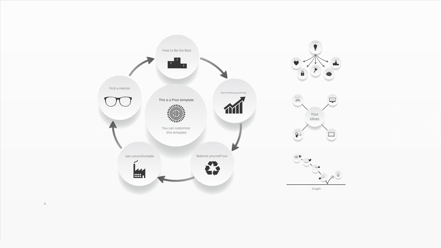 Infographics on a Paper Prezi Template
