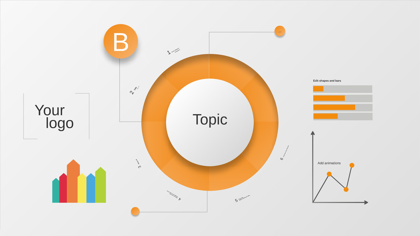 Circle diagram infographics Prezi template