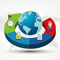 3D-colorful-arrow-diagram-with-3d-earth-business-pie-chart-progress-prezi-template