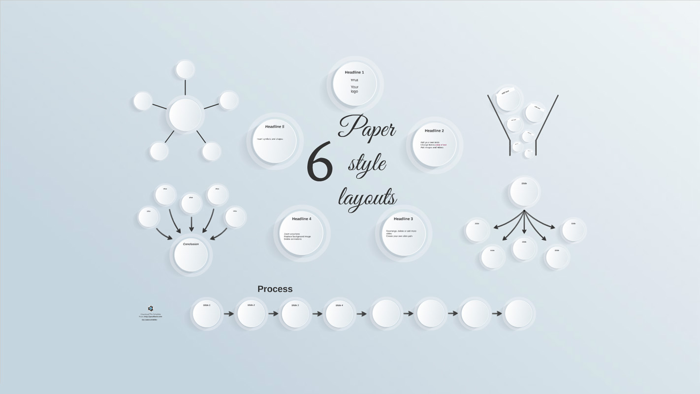 Paper style layout Prezi Template