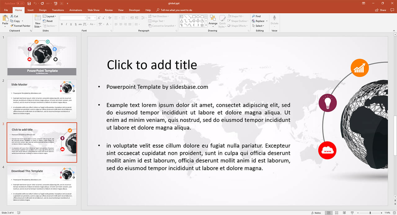 global-business-world-infographic-3d-globe-powerpoint-ppt-presentation-template