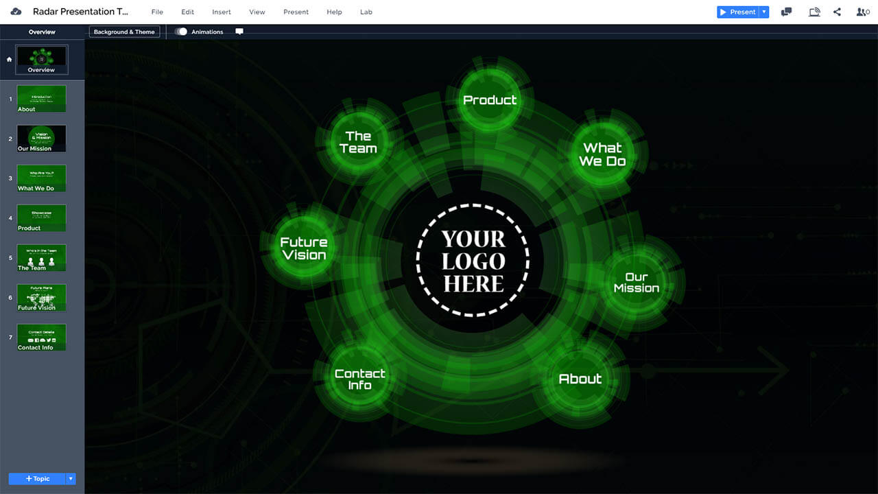 3d-green-radar-technology-circle-prezi-presentation-template
