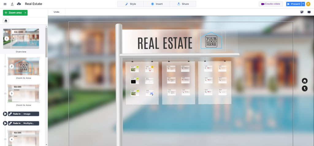 Real estate listings presentation