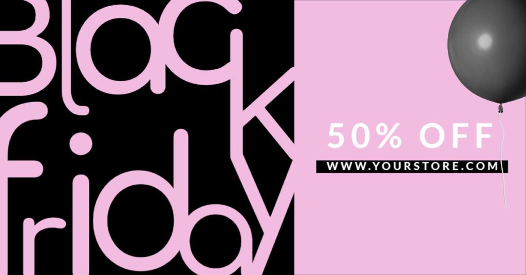 Black Friday banner template design features black balloon floating and black Friday text. Good marketing design banner.