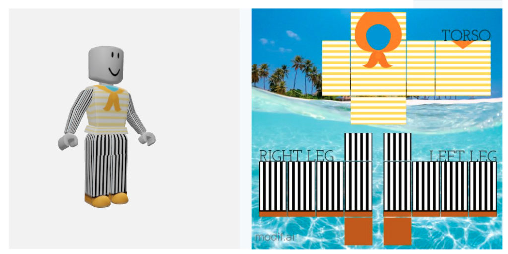 Check out this Roblox funny suit design template. It's a great striped suit with a tie and scarf. Use this funny Roblox suit clothing template.