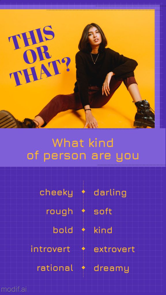 Instagram story design template with a cool girl. With an interesting photography illustration element.