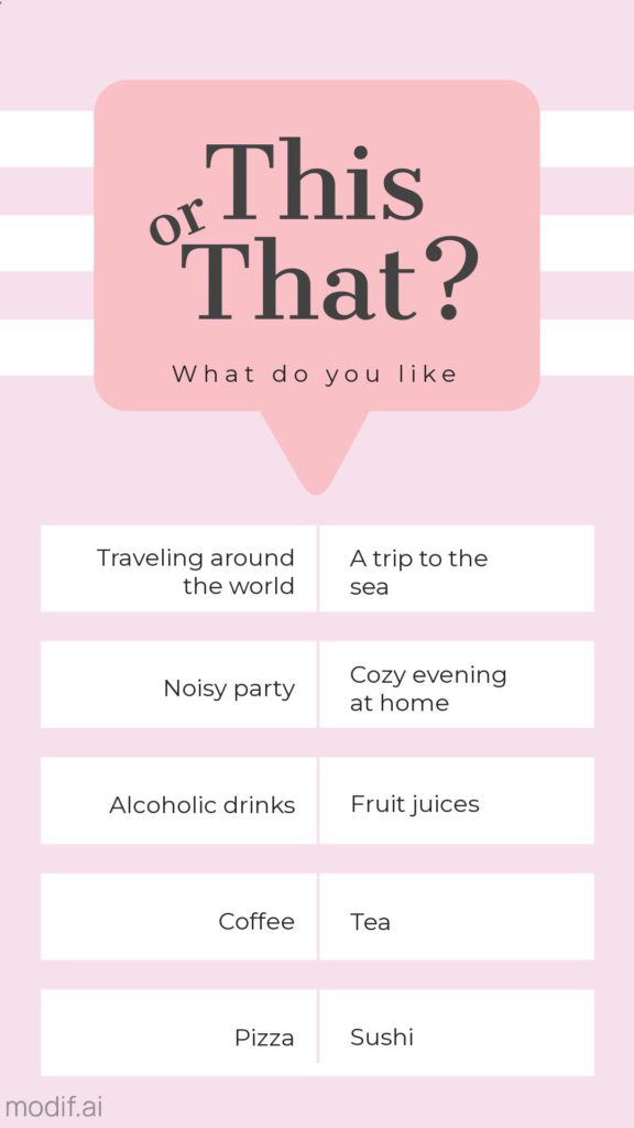 Out of ideas for Instagram? Use this or that Instagram story design template. It is a universal template with shapes and soft colors.