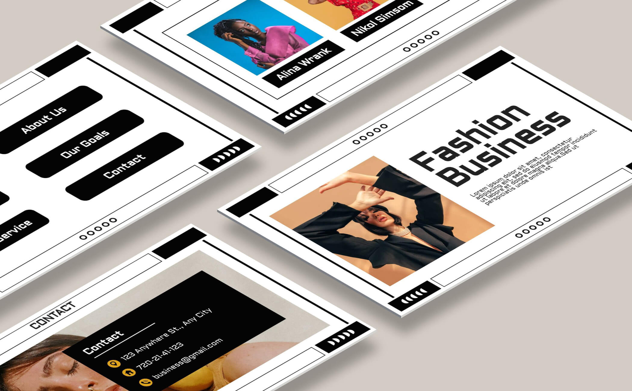 Stylish black and white business presentation