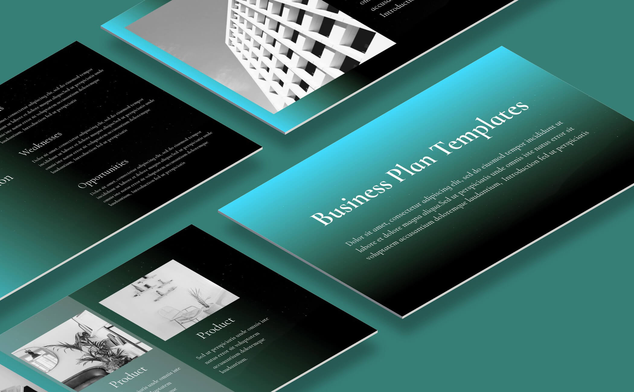 Dark gradient presentation slides