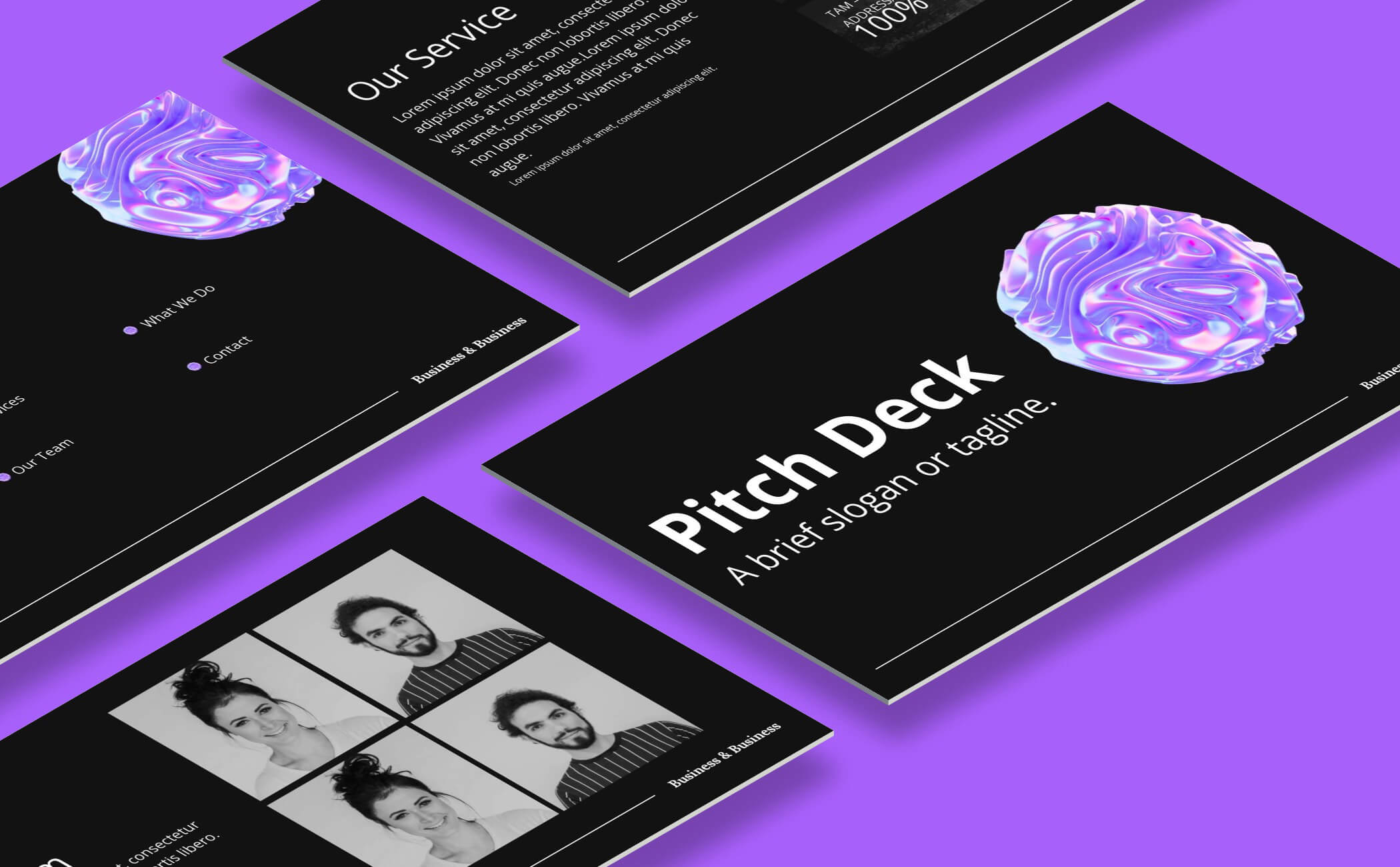 Dark futuristic presentation template