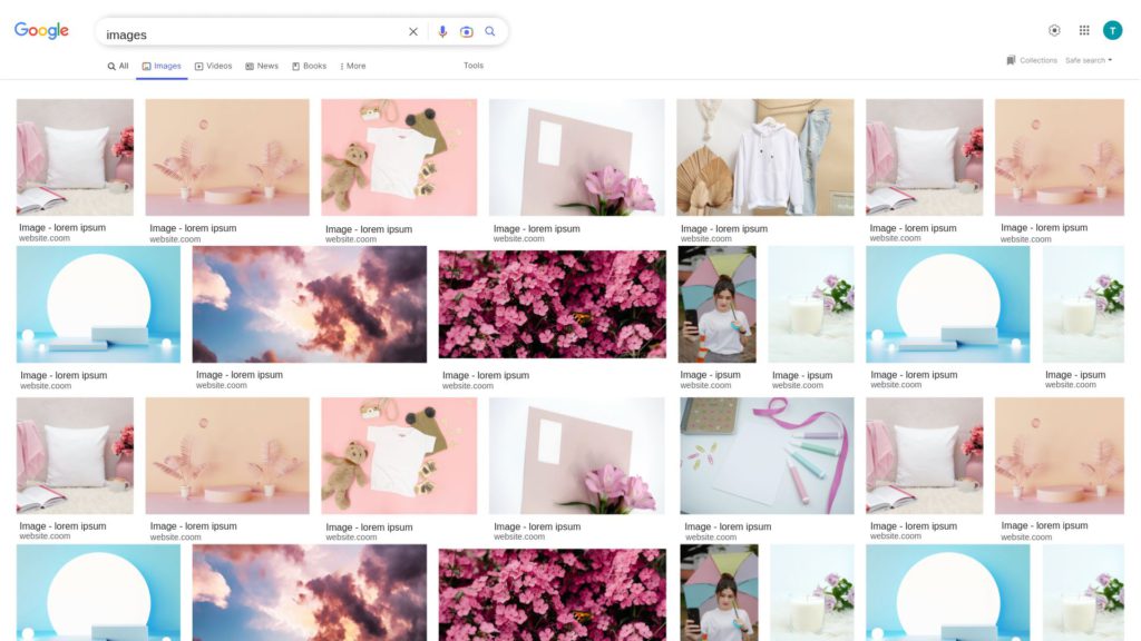 google desktop image serp preview mockup