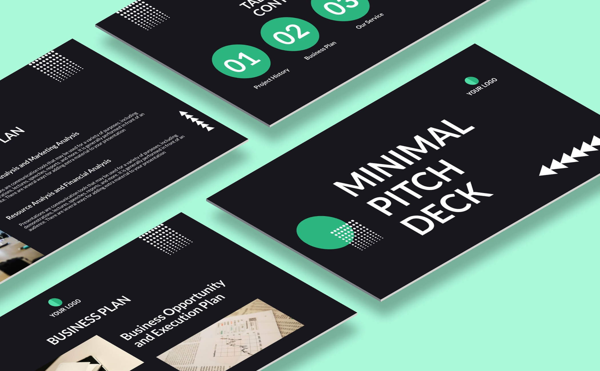 Green and professional slide deck