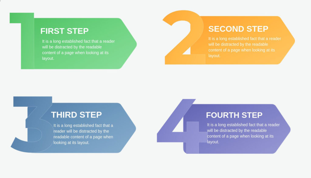 arrows numbers timeline infographic